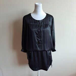 VDP 100% Silk Black Short Dress with Pouch Clutch Size 42 / M